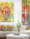 Colorful Circle Petal Abstract Design - Floral Painting Print on Wrapped Canvas