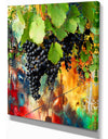 Blue Grape Vine - Farmhouse Floral Painting Print on Wrapped Canvas