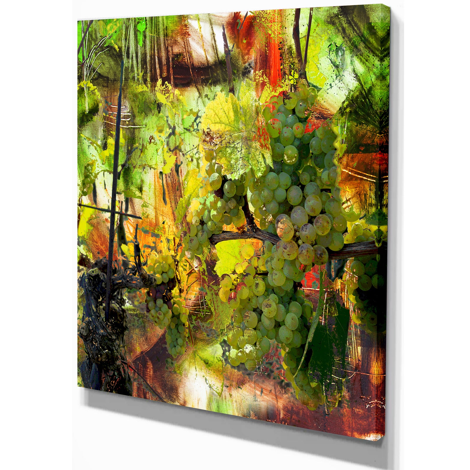 Grapes Vine - Floral Painting Print on Wrapped Canvas