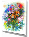 Butterfly peacock - Floral Painting Print on Wrapped Canvas