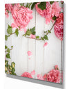 Perfect Pink Rose flower on Wood - Floral photography on Wrapped Canvas