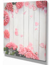 Romantic Pink Roses in Boarder Style Pattern - Floral photography on Wrapped Canvas