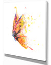 Bright Orange Butterfly - Floral Painting Print on Wrapped Canvas