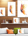 Bright Orange Butterfly - Floral Painting Print on Wrapped Canvas