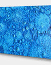 Textured Circle Blue Flowers - Digital Art on wrapped Canvas