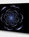 Fractal blue flower on black - Digital Art on wrapped Canvas