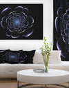 Fractal blue flower on black - Digital Art on wrapped Canvas