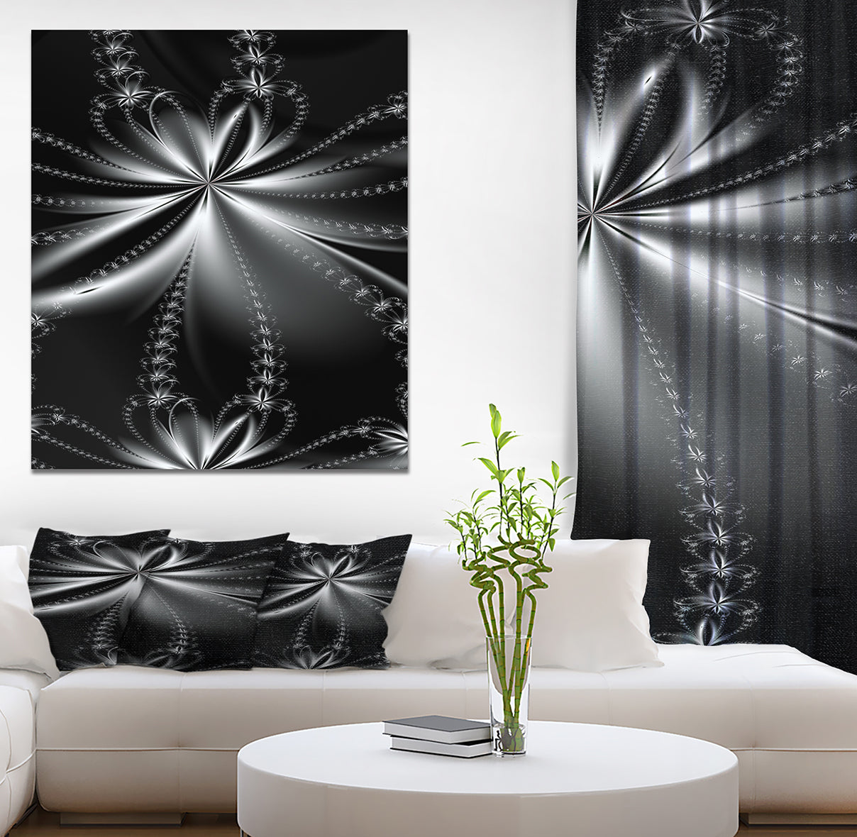 Flower fractal pattern - Digital Art on wrapped Canvas