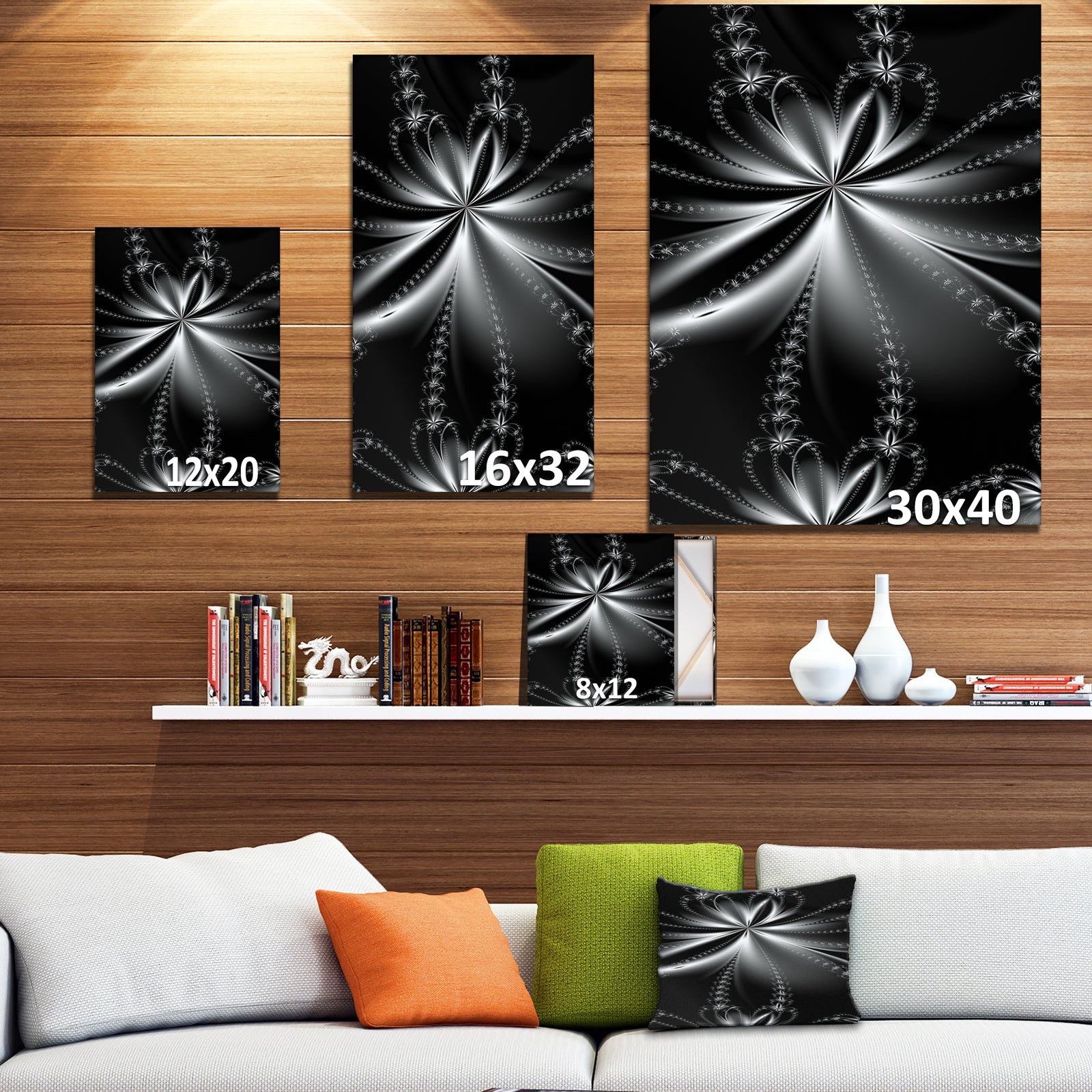 Flower fractal pattern - Digital Art on wrapped Canvas