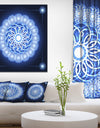 Abstract fractal flower in Blue Background - Art on wrapped Canvas