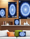 Abstract fractal flower in Blue Background - Art on wrapped Canvas