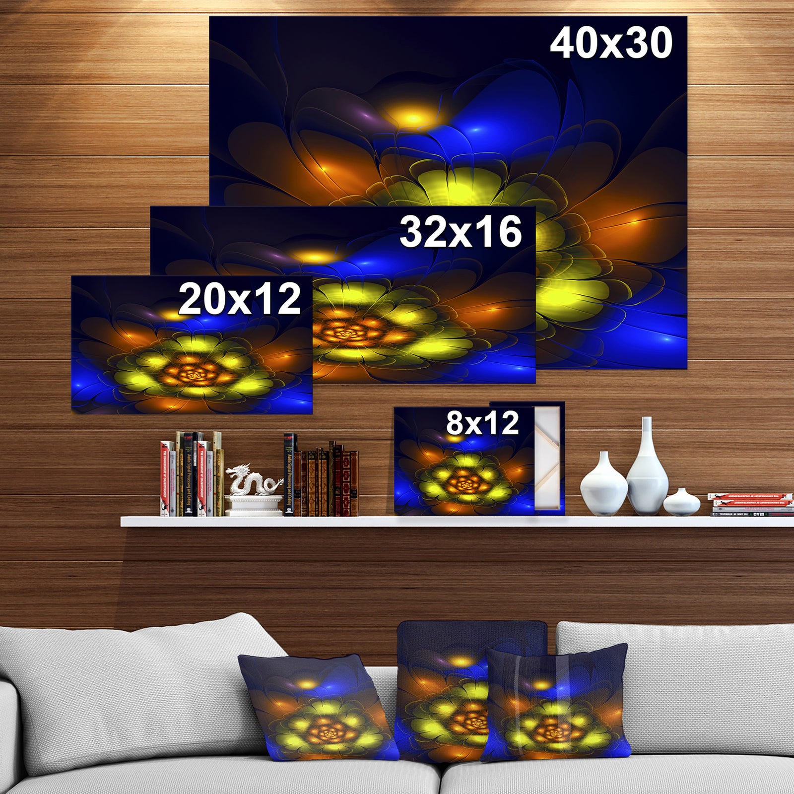 Abstract Explosion of fractal flower - Art on wrapped Canvas