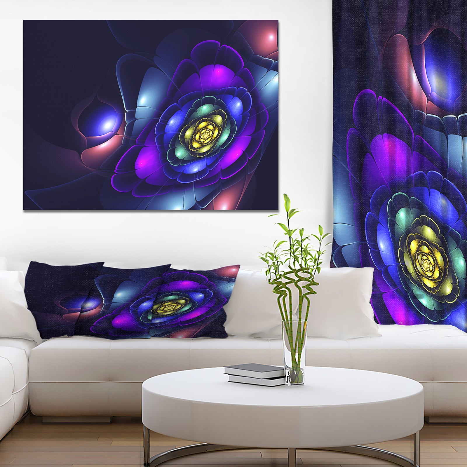 Abstract fractal flower Emerging from Abys - Art on wrapped Canvas