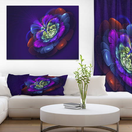 Colorful Abstract fractal flower - Art on wrapped Canvas