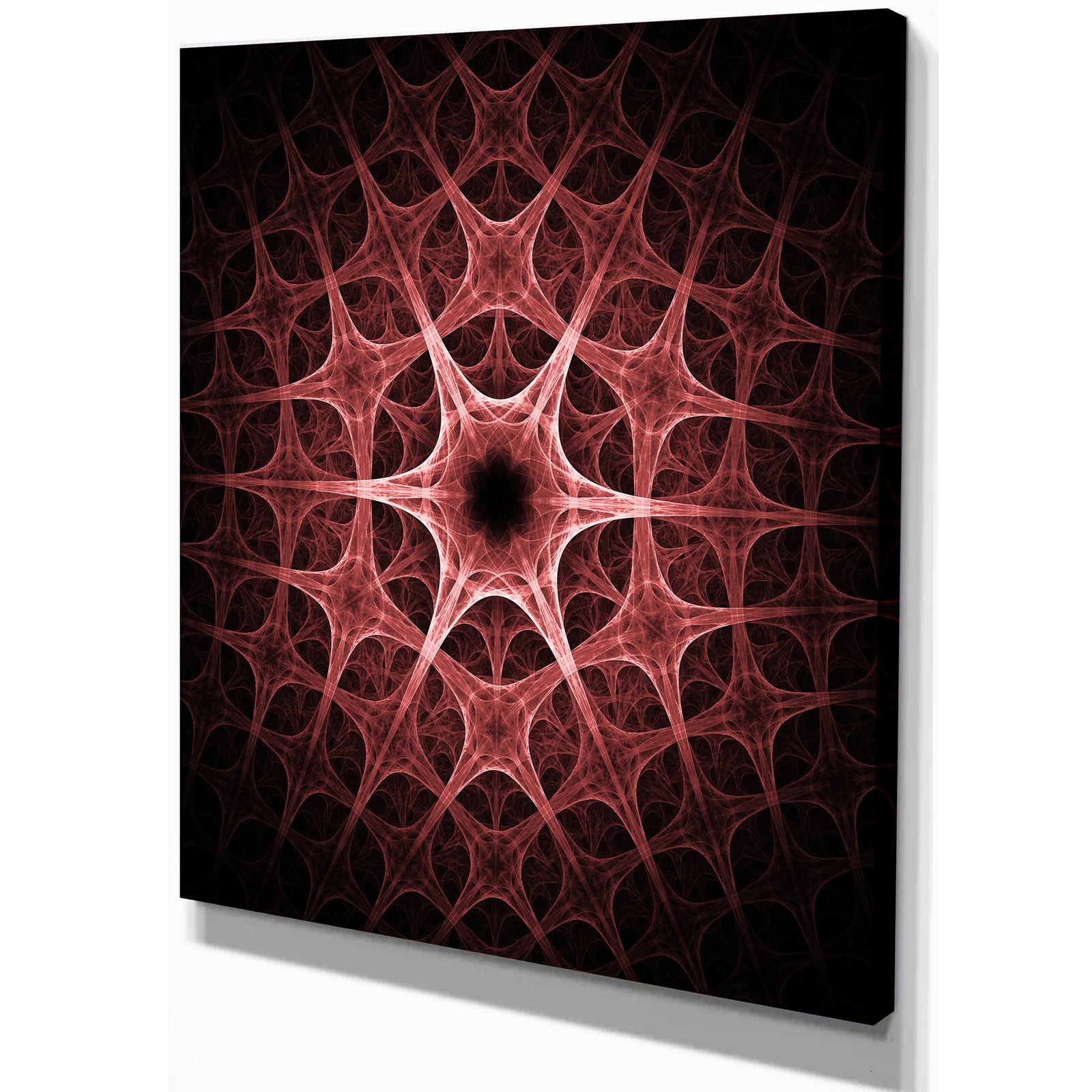 Abstract red thorn flower - Art on wrapped Canvas