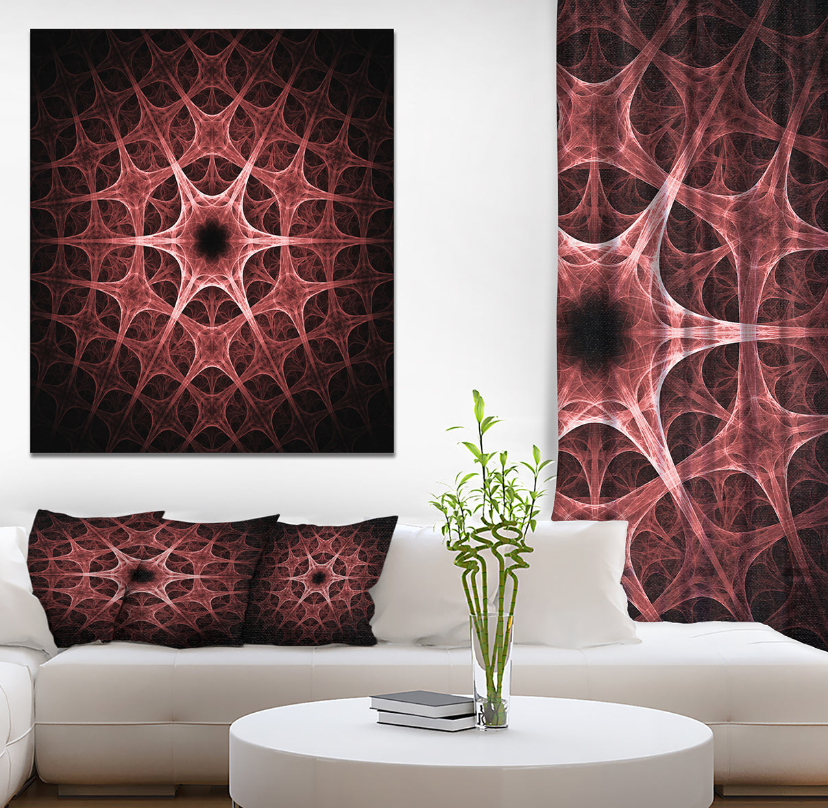 Abstract red thorn flower - Art on wrapped Canvas