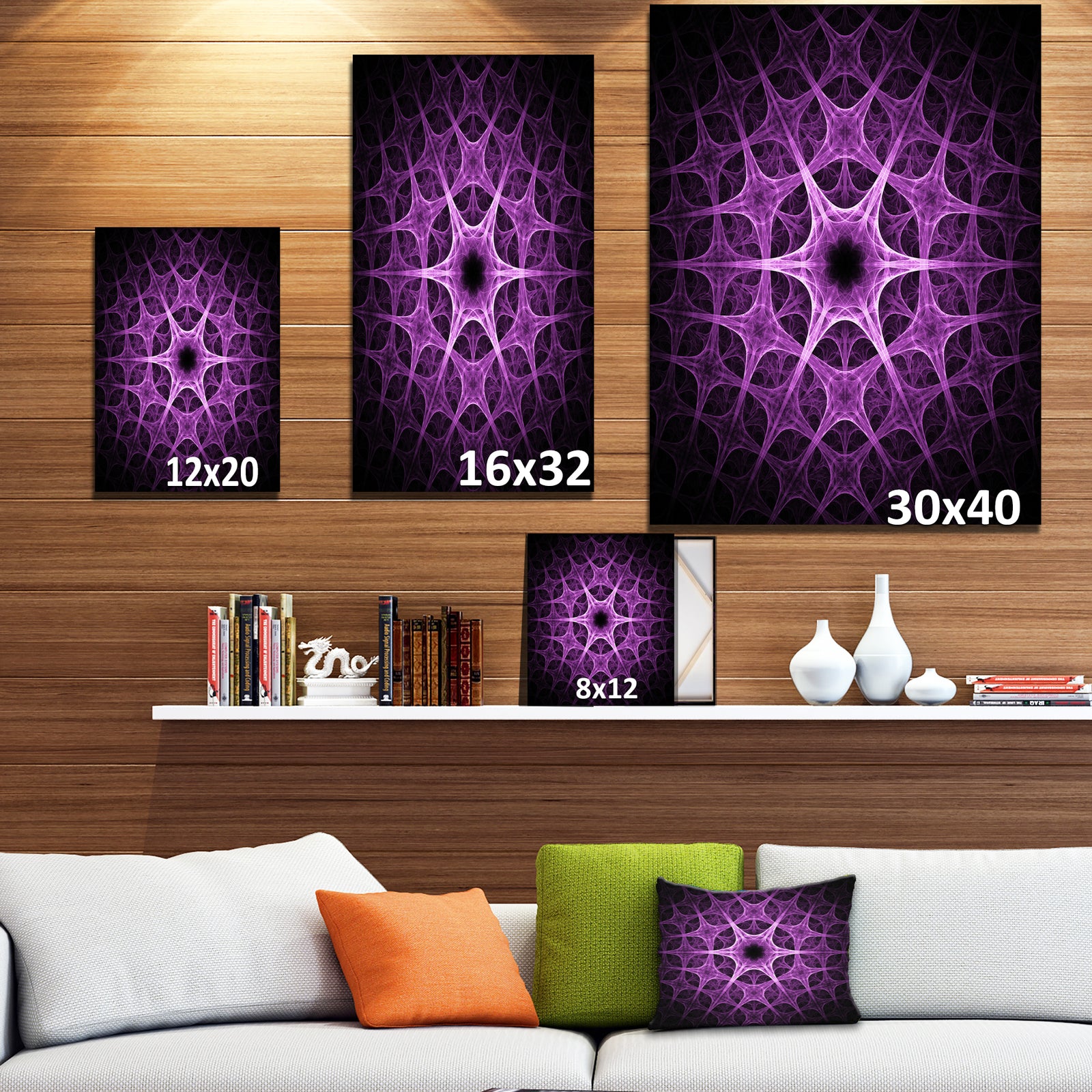 Abstract purple thorn flower - Art on wrapped Canvas