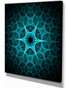 Abstract blue ice flower - Art on wrapped Canvas