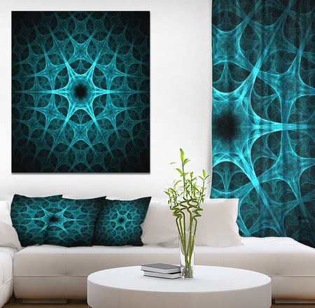 Abstract blue ice flower - Art on wrapped Canvas