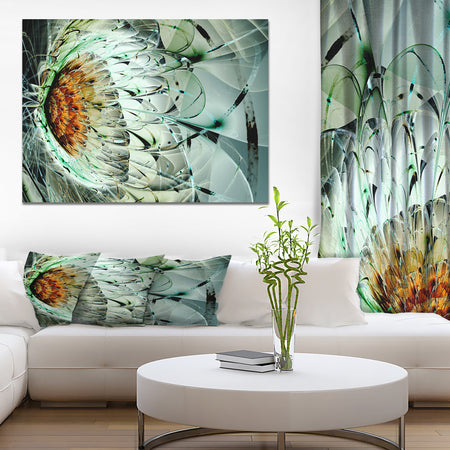 Orange 3D Exotic Flower in Tail Commet - Digital Art on wrapped Canvas