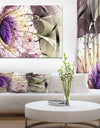 Purple 3D Exotic Flower in Tail Commet - Digital Art on wrapped Canvas