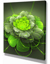 Green 3D Lotus Exotic Flower - Floral Contemporary Art on wrapped Canvas