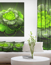 Green 3D Lotus Exotic Flower - Floral Contemporary Art on wrapped Canvas