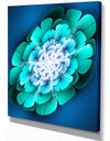 Green and Blue 3D Illustration - Floral Contemporary Art on wrapped Canvas