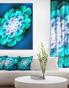 Green and Blue 3D Illustration - Floral Contemporary Art on wrapped Canvas