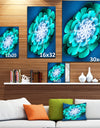 Green and Blue 3D Illustration - Floral Contemporary Art on wrapped Canvas