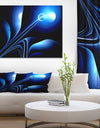 Flower in electric Blue - Floral Contemporary Art on wrapped Canvas