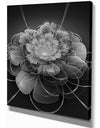 Gray Lotus Space Flower - Floral Contemporary Art on wrapped Canvas