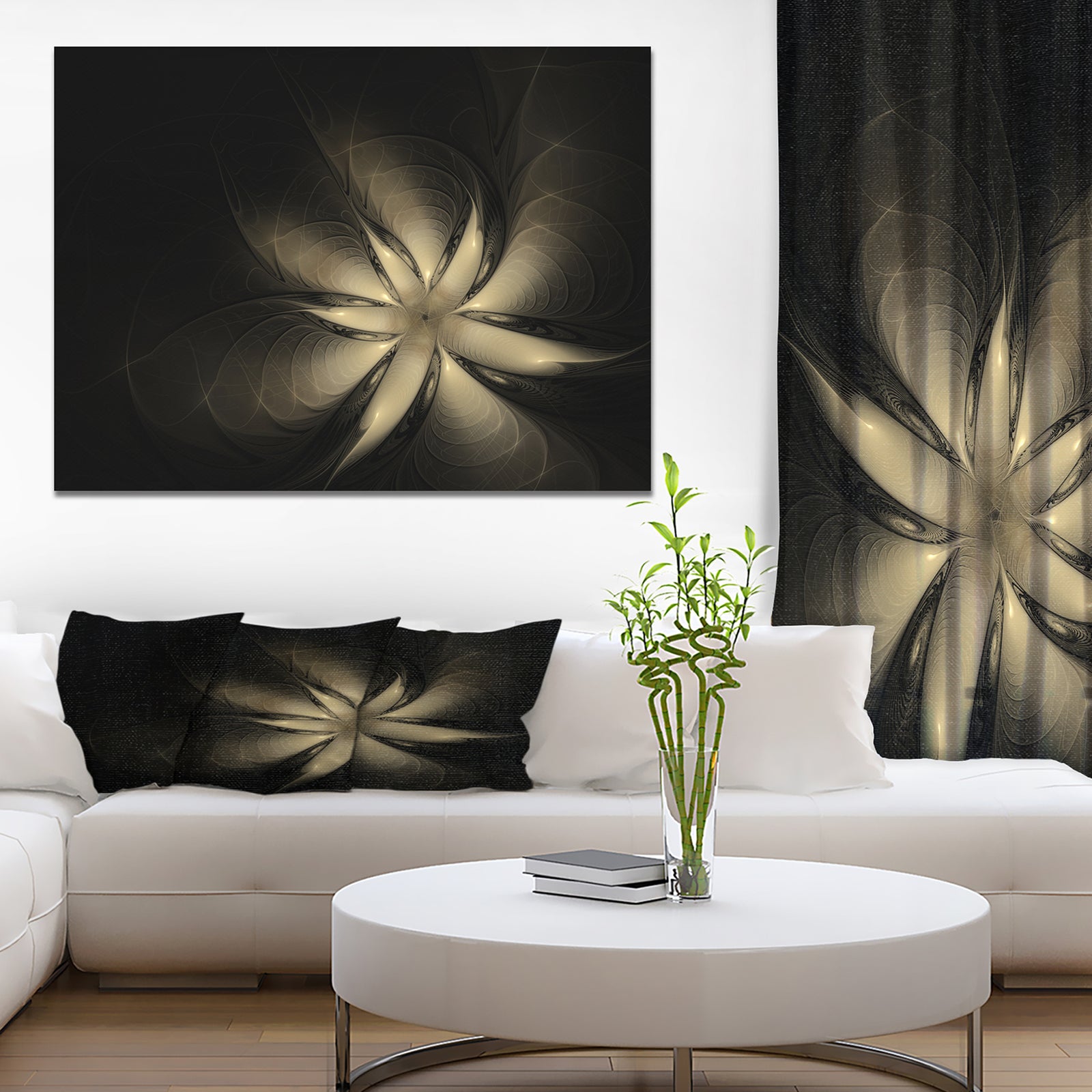 Golden Flower - Digital Art on wrapped Canvas