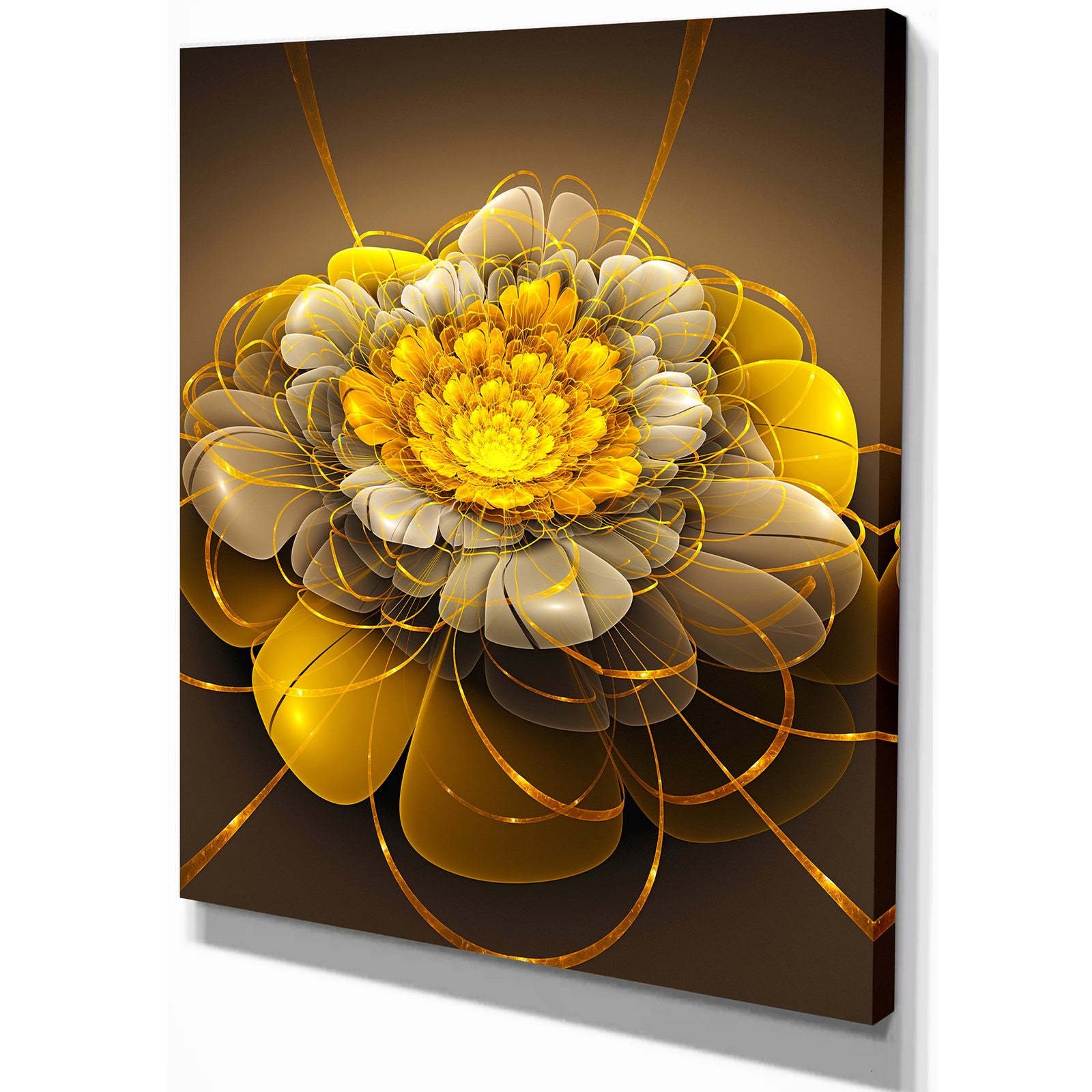 Golden Rose 3d ilustration Digital Artwork - Digital Art on wrapped Canvas