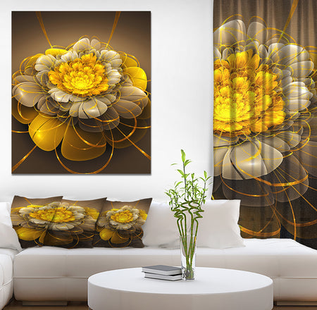 Golden Rose 3d ilustration Digital Artwork - Digital Art on wrapped Canvas