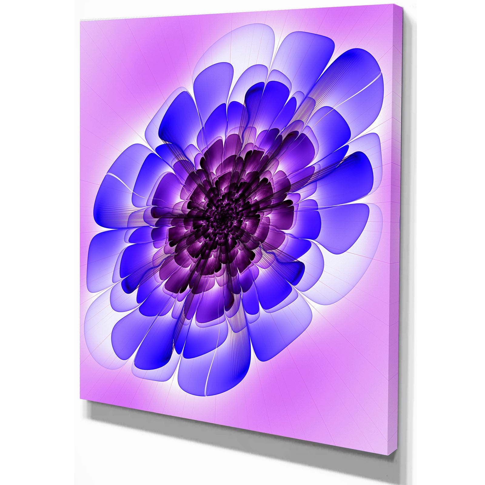 Blue Petal Exotic Abstract Art work - Digital Art on wrapped Canvas