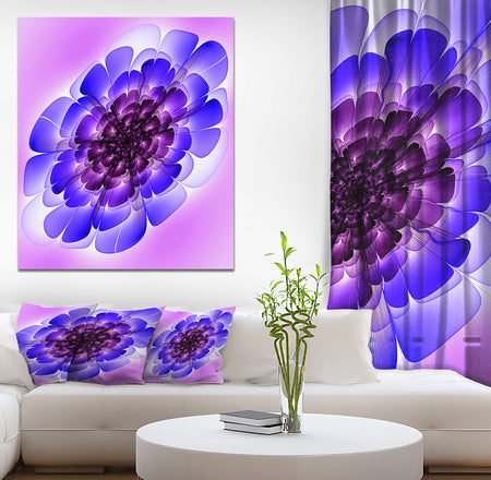 Blue Petal Exotic Abstract Art work - Digital Art on wrapped Canvas