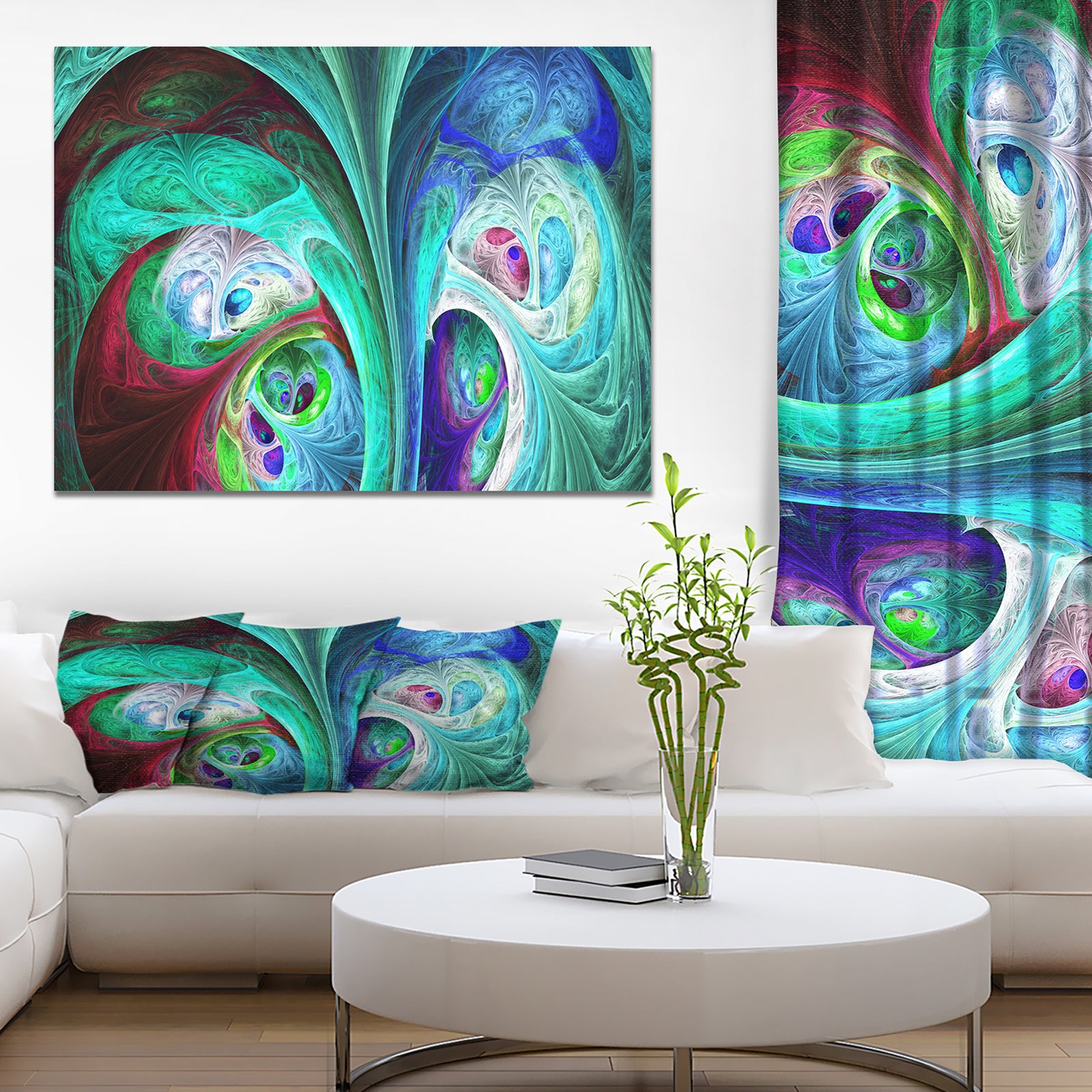 Froty Flowers Dgital Art work - Digital Art on wrapped Canvas