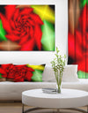 Red Rose Spiral Pattern Flower - Digital Art on wrapped Canvas