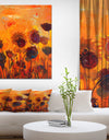 Sunflower Field Abstract Artwork - Floral Painting Print on Wrapped Canvas