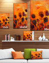 Sunflower Field Abstract Artwork - Floral Painting Print on Wrapped Canvas