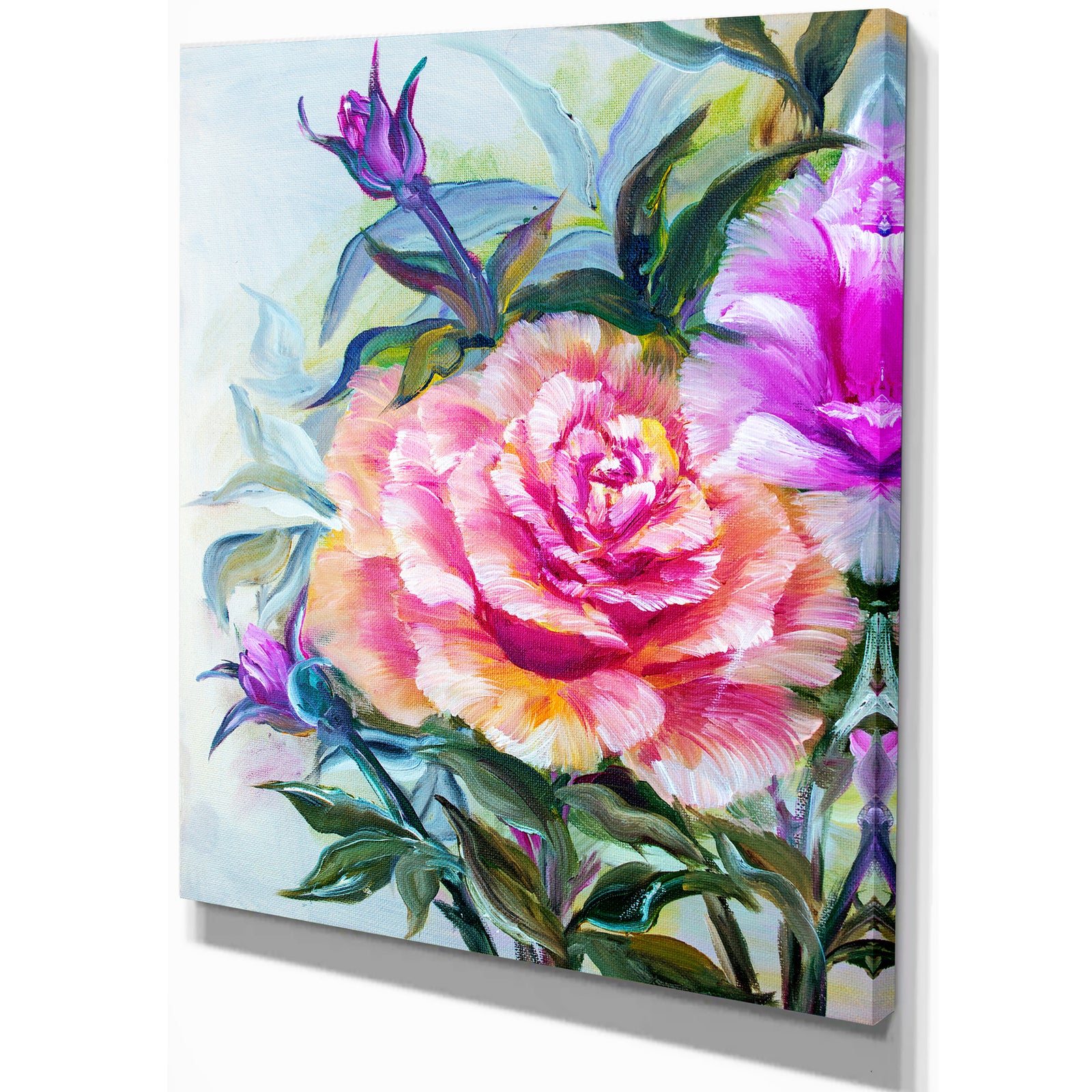 Yellow Roses - Floral Painting Print on Wrapped Canvas
