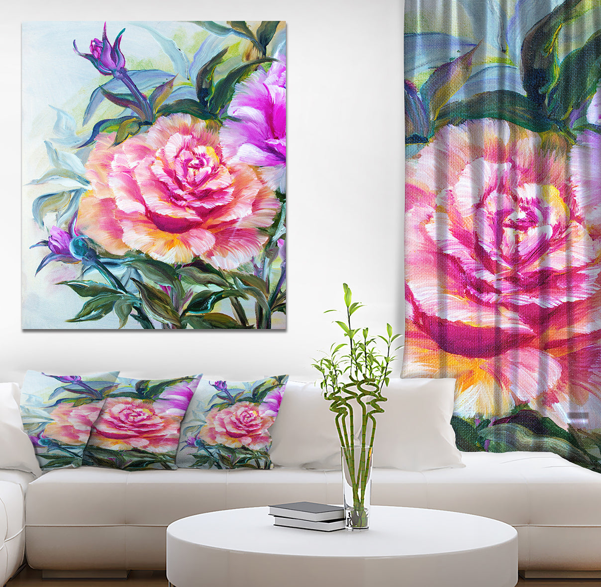 Yellow Roses - Floral Painting Print on Wrapped Canvas