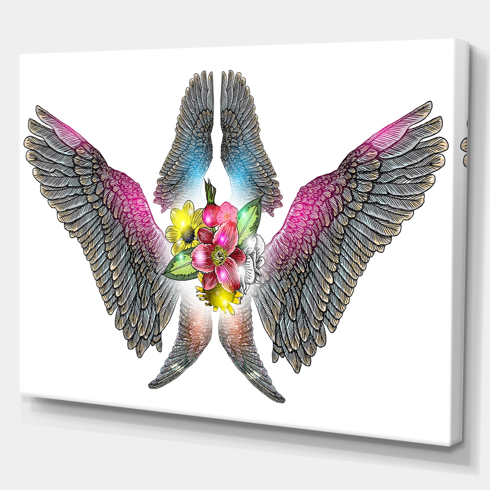 Wing Flower - Floral Painting Print on Wrapped Canvas
