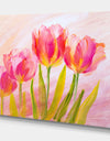 Red Tulips - Floral Painting Print on Wrapped Canvas