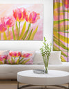 Red Tulips - Floral Painting Print on Wrapped Canvas