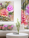 Yello and Pink Roses - Floral Painting Print on Wrapped Canvas