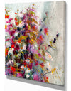 White Pind and Red Flower Bouquet - Digital Art on wrapped Canvas