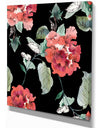 Red Rose in Black background - Floral Painting Print on Wrapped Canvas