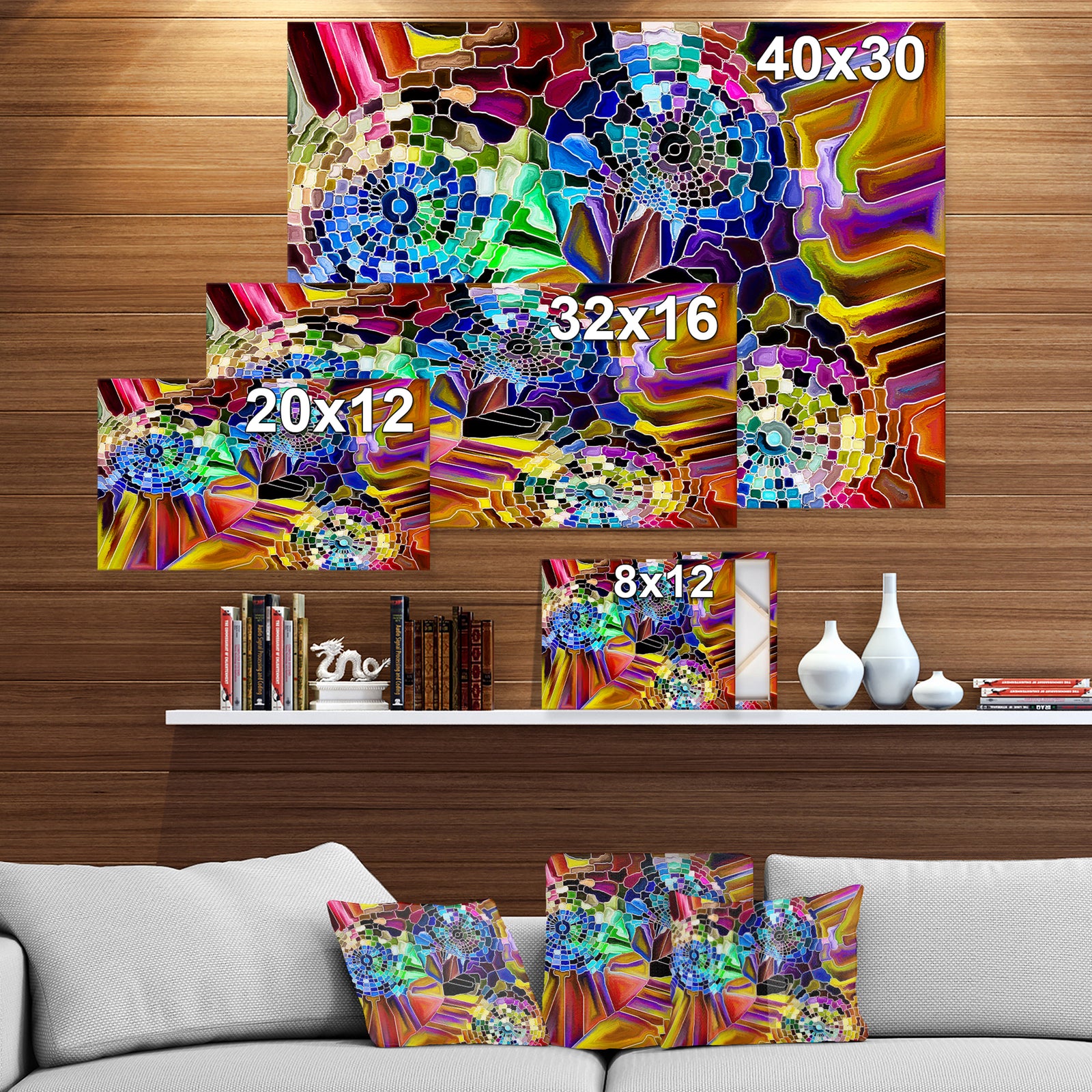 Color Fragmentation Series - Floral Painting Print on Wrapped Canvas